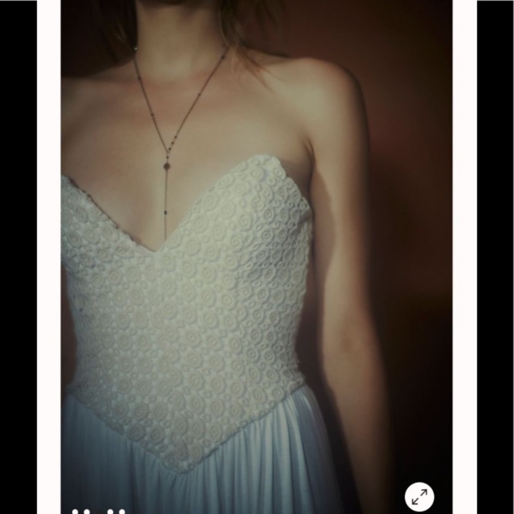 Free People X Jen’s Pirate Booty Babe ivory Cream corset boned lace Maxi dress S